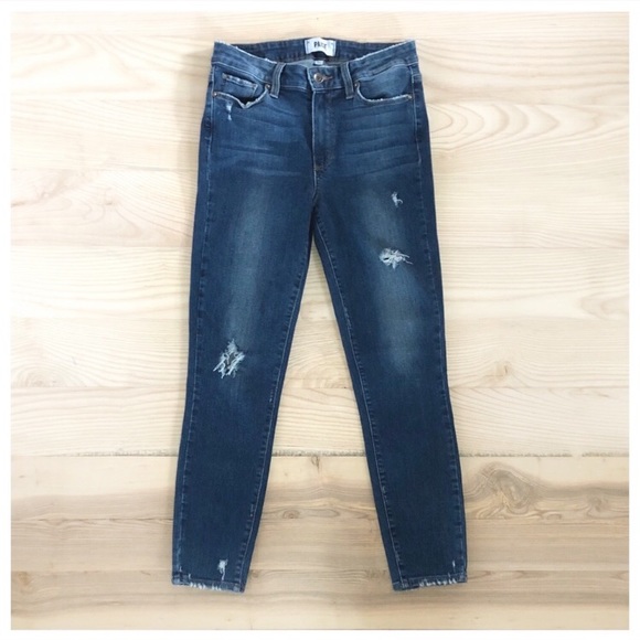 PAIGE HOXTON DISTRESSED HIGH WAISTED SKINNY JEANS - Picture 3 of 6